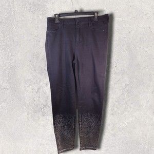 Celebrity Pink Women's 13/31 Black Speckled-Leg-Bottom Stretch Jeans